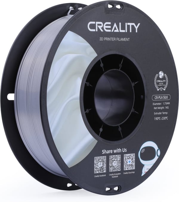 Creality CR-PLA Silk -filament til 3D-printere, 1,75 mm, sølv