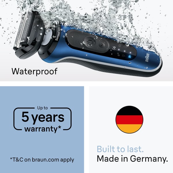 Braun Series 6, 62-B1200S Wet&Dry -rakapparat med skäggtrimmertillbehör