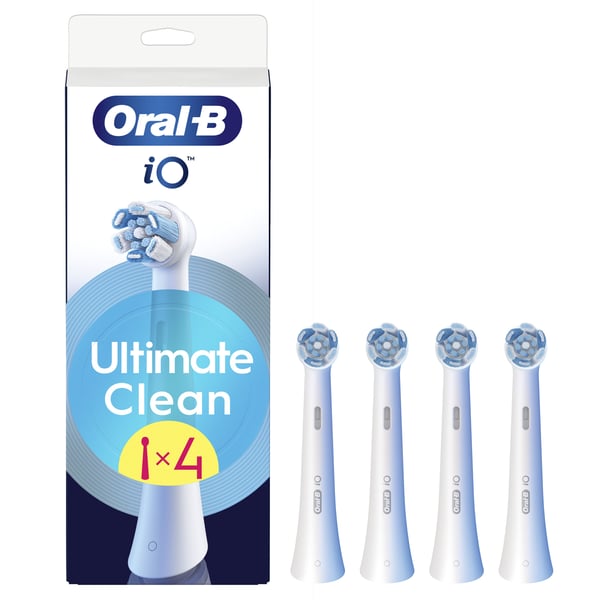 Oral-B iO Ultimate Clean ersättningsborstar, vit, 4 st