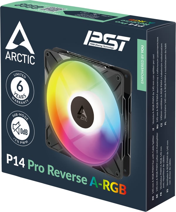 ARCTIC P14 Pro Reverse A-RGB fläkt, svart