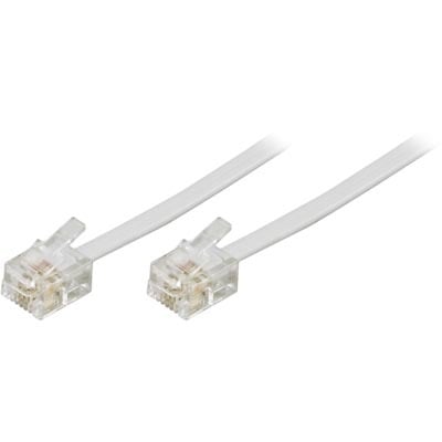 DELTACO telefonkabel RJ11-RJ11 han/han 5m, hvid