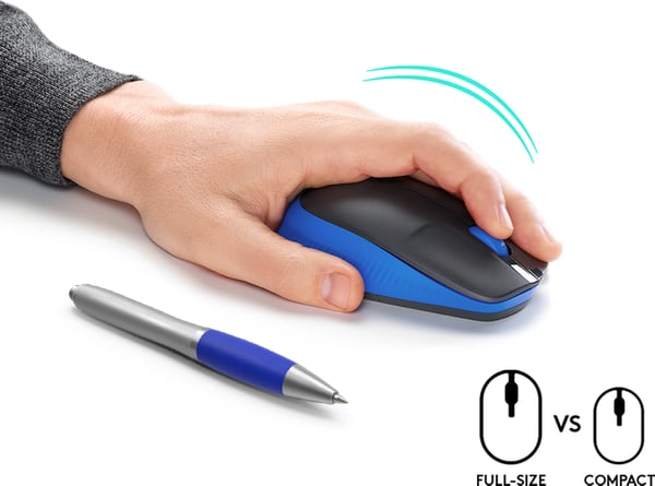 Logitech M190 -trådlös mus, svart/blå