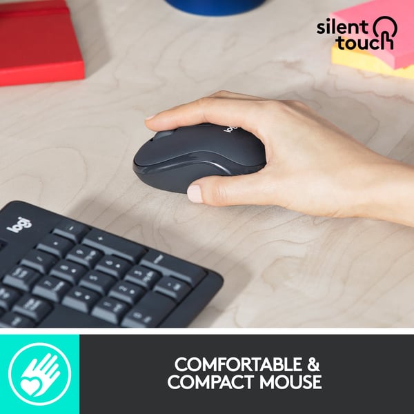 Logitech MK295 tangentbord och mus, svart
