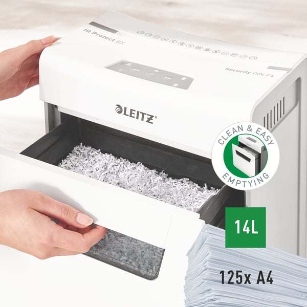 Leitz IQ Protect 8 -pappersstrimlare, P4