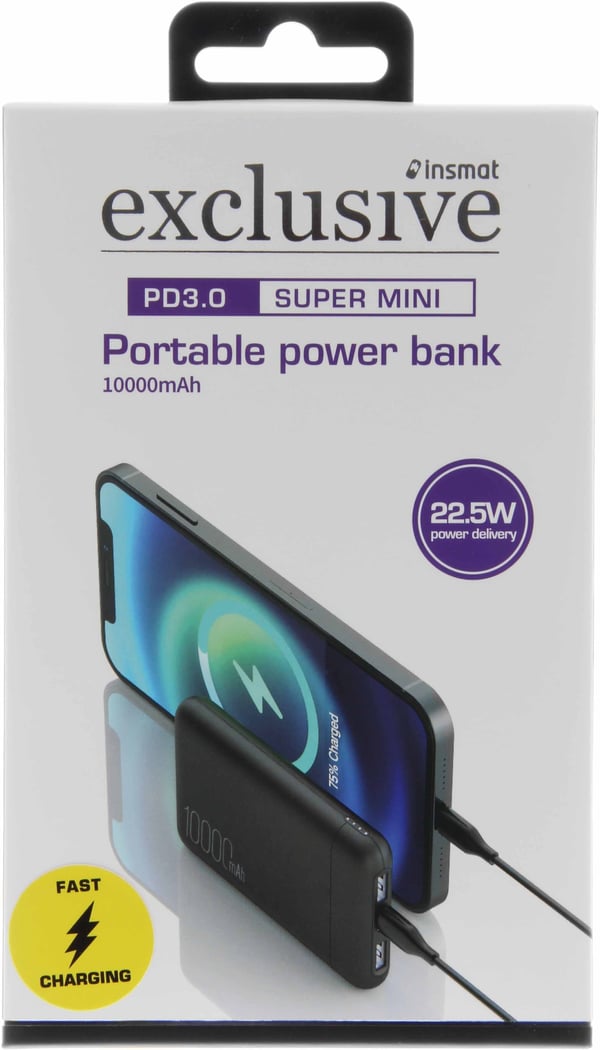 Insmat QC/PD 10.000 mAh ekstern batteri