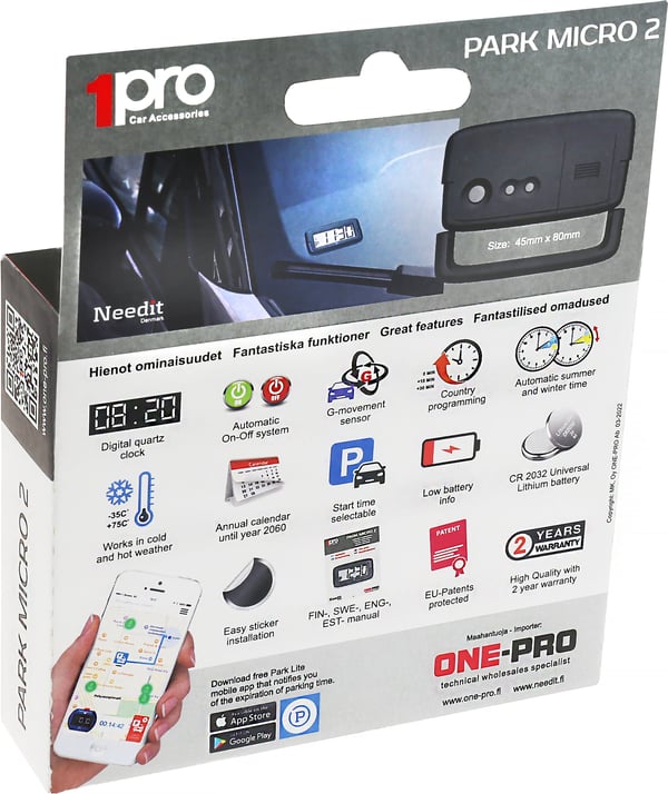 Needit Park Micro 2 Elektronisk parkeringsskive
