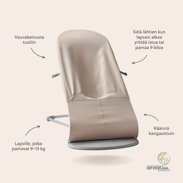 BabyBjörn Bouncer Bliss Vävd Babysitter, Ljus beige