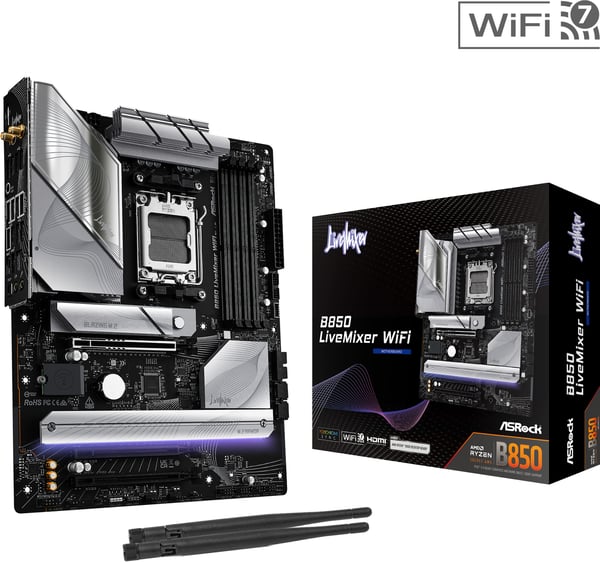 Asrock B850 LiveMixer WiFi AMD AM5 ATX-moderkort
