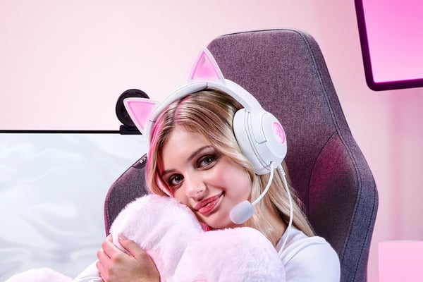 Razer Kraken Kitty V2 gaming-headset, vit