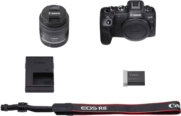 Canon EOS R8 -systemkamera + 24-50 mm objektiv