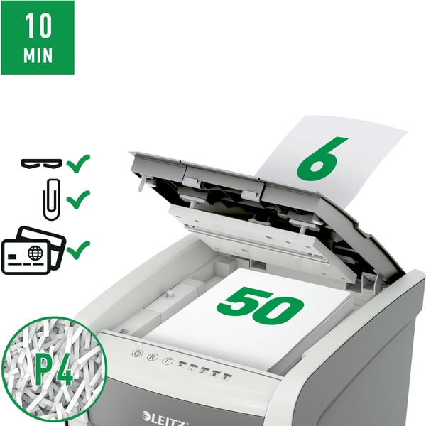 Leitz IQ Autofeed Small Office 50X - automatisk pappersförstörare P4
