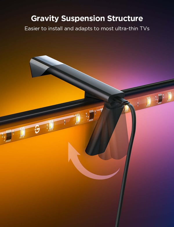 Govee TV Baggrundsbelysning 3 Lite - LED-lysslynge til 55 - 65" tv-apparater