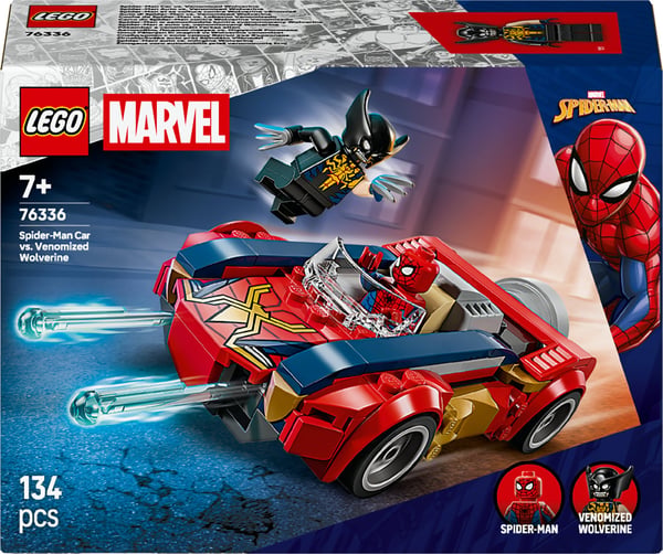 LEGO Super Heroes Marvel 76336 Spider-Mans bil mot en Wolverine som förvandlats till Venom