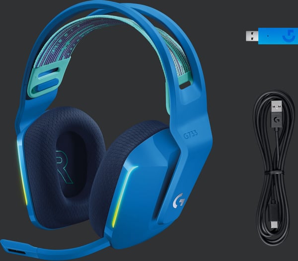 Logitech G733 Lightspeed -trådlösa spelhörlurar, blå
