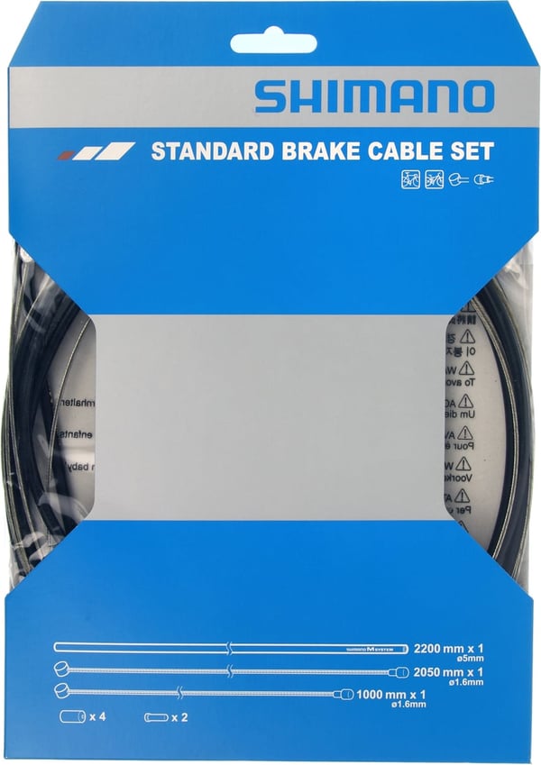 Shimano MTB/Road -bremsekabelsæt, kabel + hylstre
