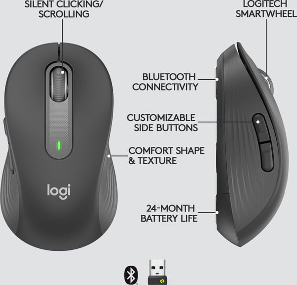 Logitech Signature M650 -trådløs mus, sort