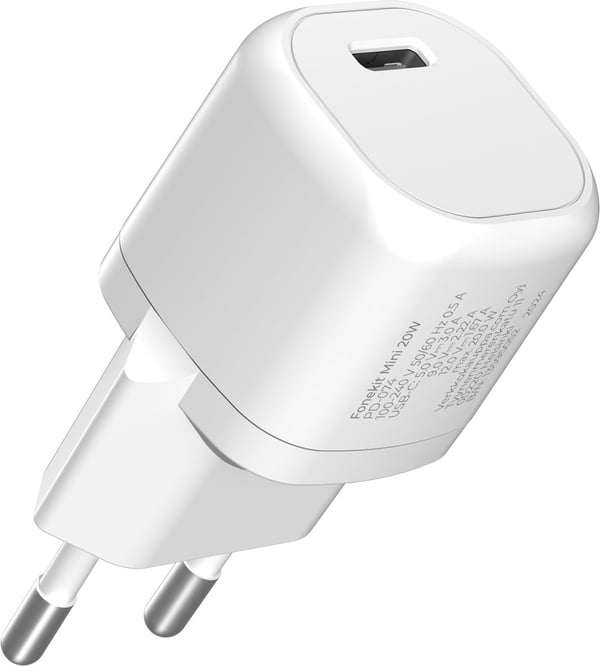 FoneKit Mini 20W -nätadapter, USB-C, vit