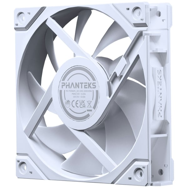 Phanteks M25 Gen2 120 mm PWM DRGB Reverse blæser, hvid, 3 stk