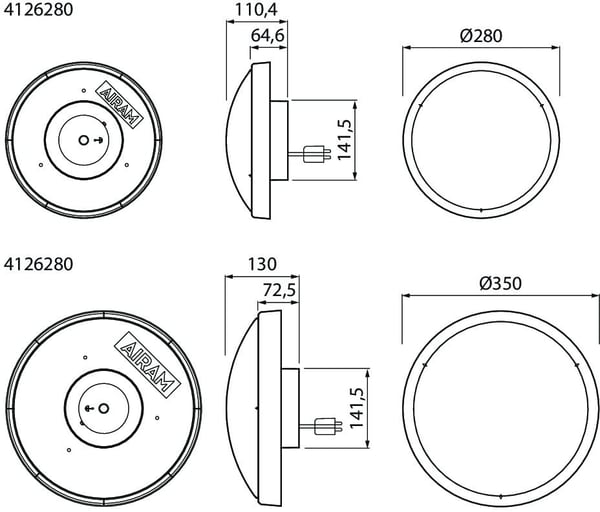 Airam Zeo Duo 280 - loftslysekrone, 850 lm, 12 W, med udskiftelig lysfarve