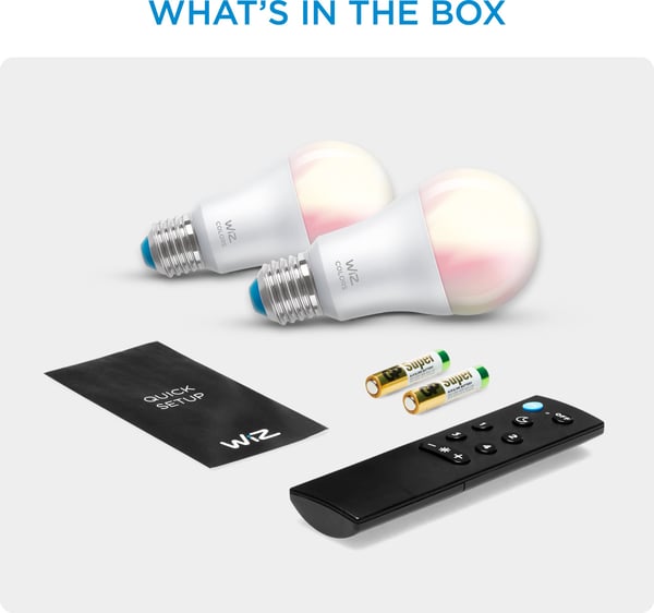 WiZ Smart LED-lampe, 2-pak og fjernbetjening