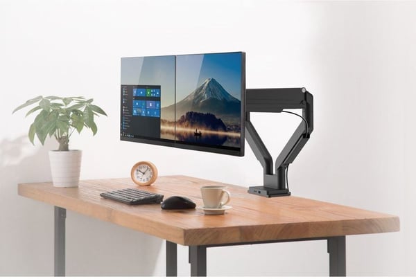 InLine Double -monitorarm för två monitorer, USB 3.0, svart