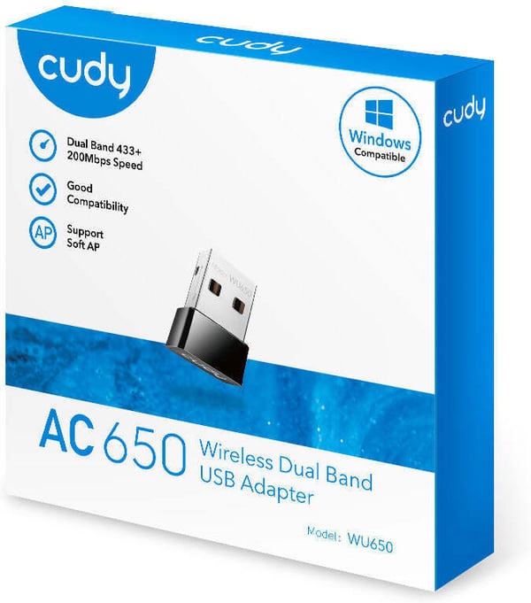 Cudy WU650 AC650 Dubbla band WiFi-adapter