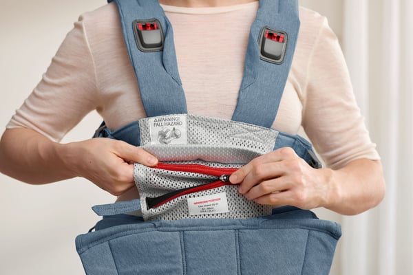 BabyBjörn Harmony Woven Mélange bärsele, blå