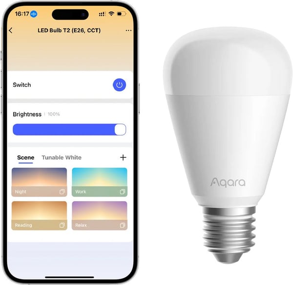 Aqara LED-lampa T2 smart lampa, vita nyanser, E27