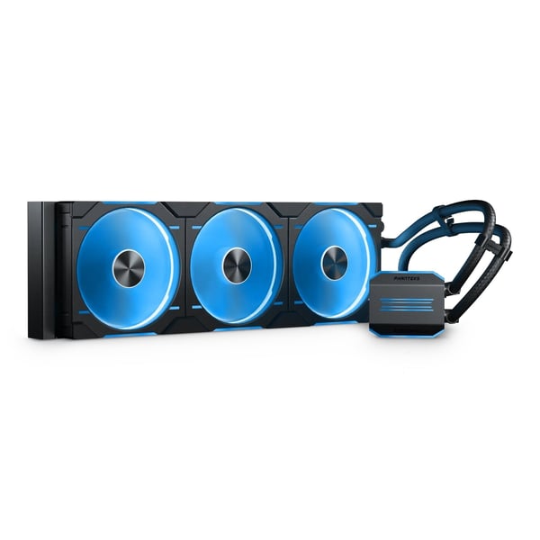 Phanteks Glacier One 420D30 DRGB AIO vätskekylare för CPU, X2 Cap, svart