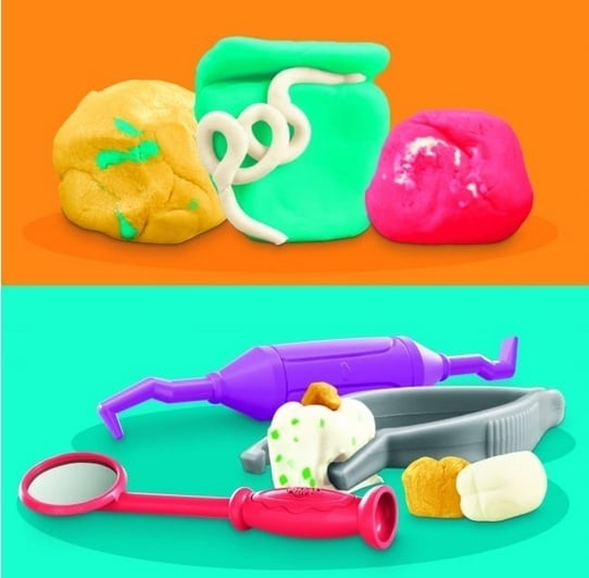 PLAY-DOH Drill N Fill plastmodelvoks tandlægesæt