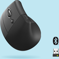 Logitech Lift -mus, sort, venstrehåndet