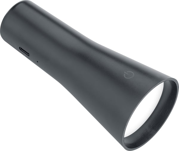 Trio Maxi genopladelig bordlampe, 200 lm, 3000 K, LED 2 W, mat sort