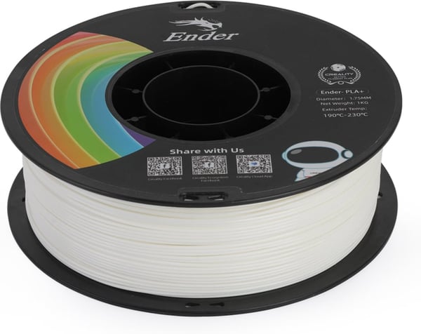 Creality Ender - PLA+ -filament för 3D-skrivare, 1,75 mm, vit