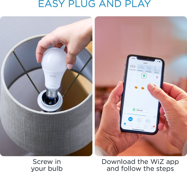 WiZ smartpære, E27, hvide lysnuancer, Wi-Fi, 2700-6500 K, 806 lm