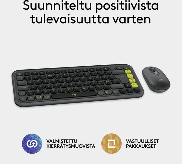 Logitech POP Icon Combo -tastatur og mus, grafit