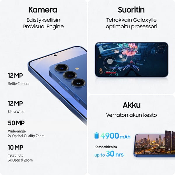 Samsung Galaxy S25+ 5G telefon, 256/12 GB, Marineblå
