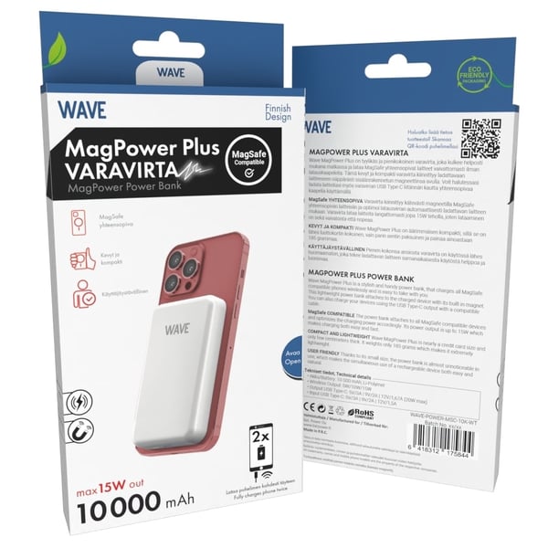 Wave MagPower Plus extrabatteri, 10000 mAh