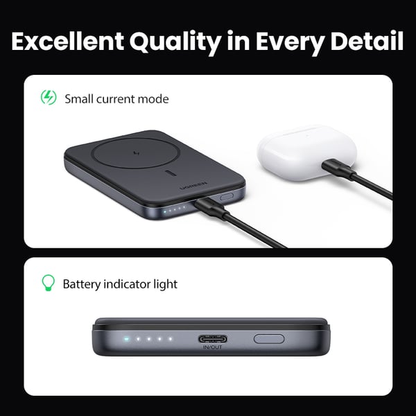 Ugreen Magnetisk Trådlös Power Bank reservbatteri, 10 000 mAh