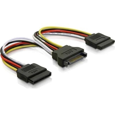 Goobay Y-strømadapter til 15-pin SATA-strøm til 2x harddisk