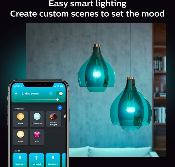 Philips Hue -LED-smartlampe, White and color ambiance, E27