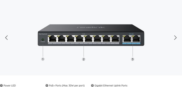 Reolink RLAPS1 10port Power over Ethernet+ switch