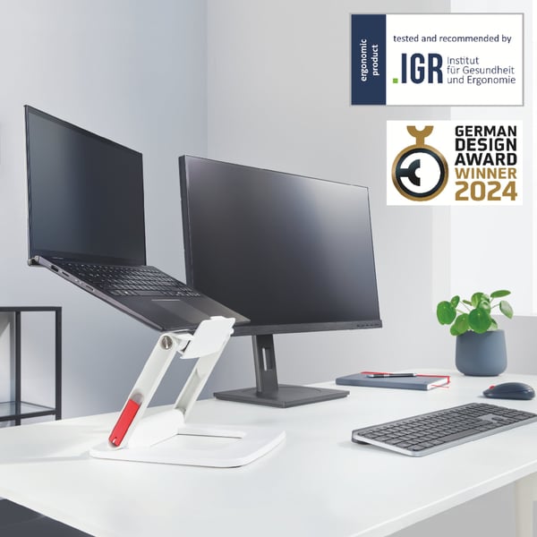 Leitz Ergo -bærbar computerstativ, hvid