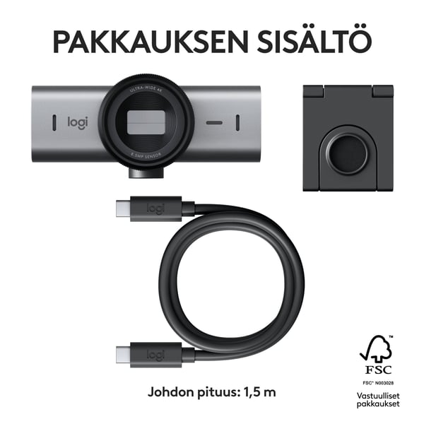 Logitech MX Brio Ultra HD 4K-webkamera, mørkegrå