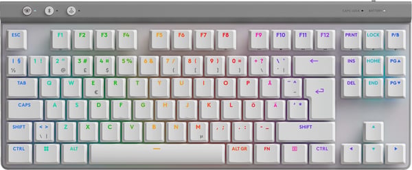 Logitech G515 LIGHTSPEED TKL -speltangentbord, vitt, Tactile-brytare