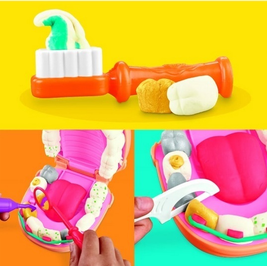 PLAY-DOH Drill N Fill plastmodelvoks tandlægesæt
