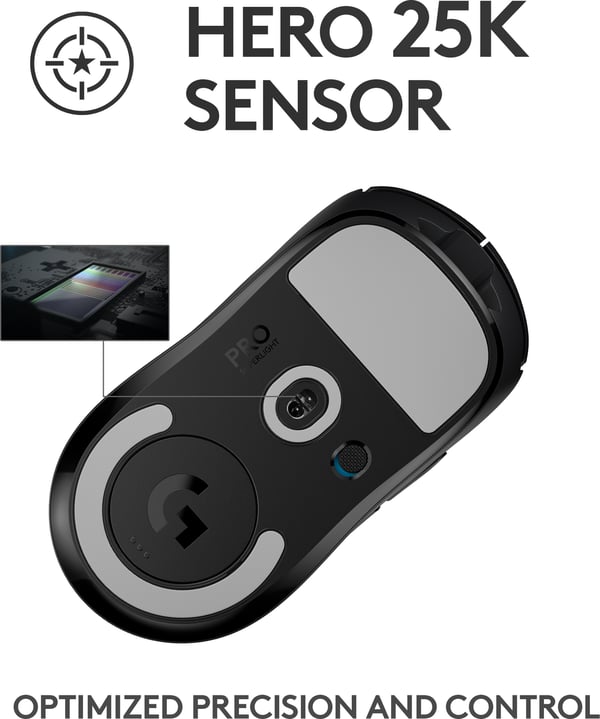 Logitech Pro X Superlight spelmus, svart