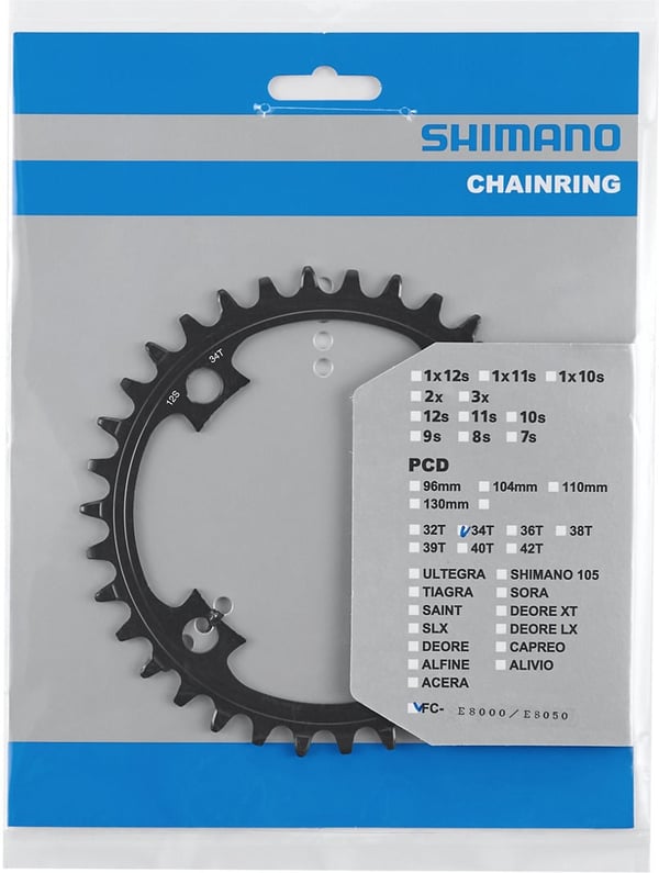 Shimano 34T -fremklinge, BCD 104 mm, 12-speed
