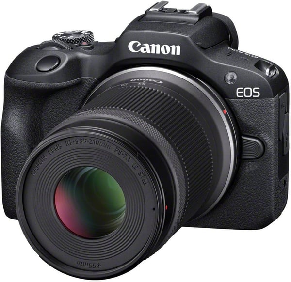 Canon EOS R100 -systemkamera + RF-S 18-45 mm IS STM + RF-S 55-210 mm F5-7.1 IS STM -objektiv