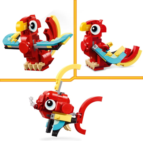 LEGO Creator Röd drake 3-i-1-djurlekset 31145