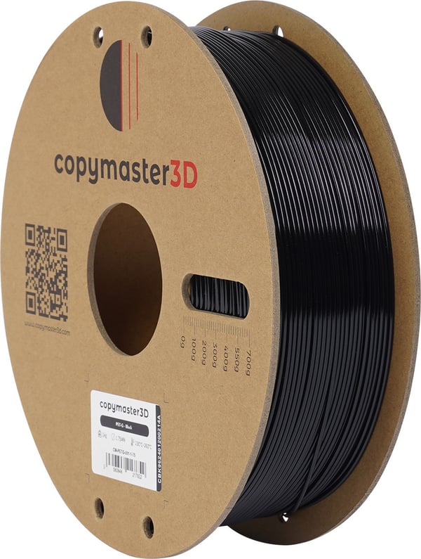 Copymaster3D PET-G filament til 3D-printere, 1,75 mm, sort